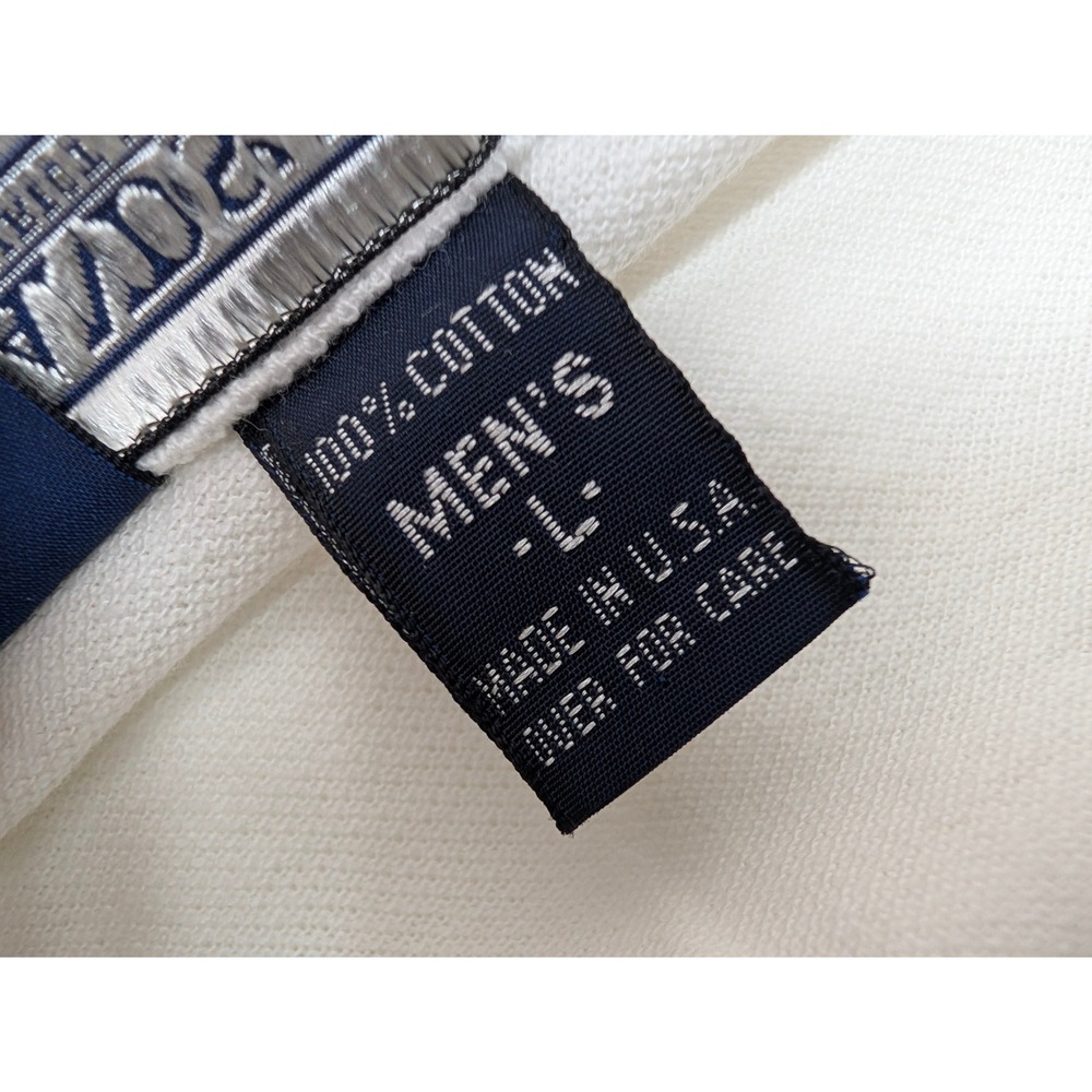 Lands End Mesh Knit Polo Shirt Men's Size L White 100% Cotton Made in USA NWT - Picture 4 of 10